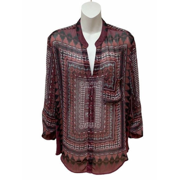 Anthropologie  Semi Sheer Chiffon Tunic Top - Picture 1 of 8